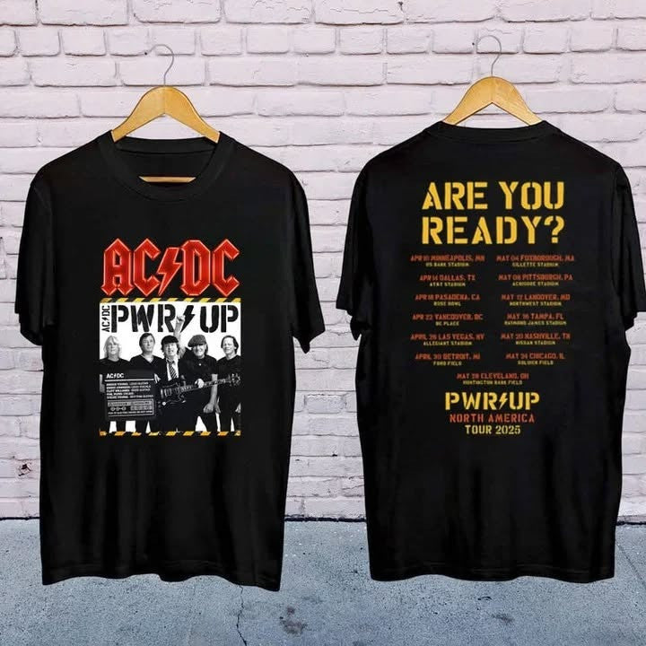 ACDC PWR UP North America Tour 2025 T-Shirt Are You Ready ACDC Merch For Fans