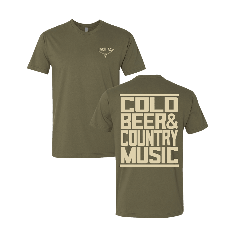 Zach Top Merch Zach Top Colo Beer And Country Music T-Shirt Green Gifts For Fans