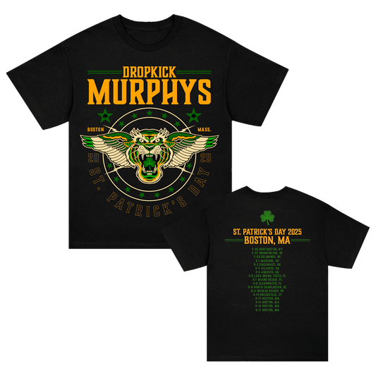 Dropkick Murphys Merch Dropkick Murphys St. Patrick's Day 2025 Tiger Tour T-Shirt Fans Gfts