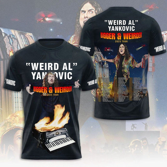 Weird Al Yankovic Bigger Weirder 2025 Tour T-Shirt Dad Fathers Day Gifts