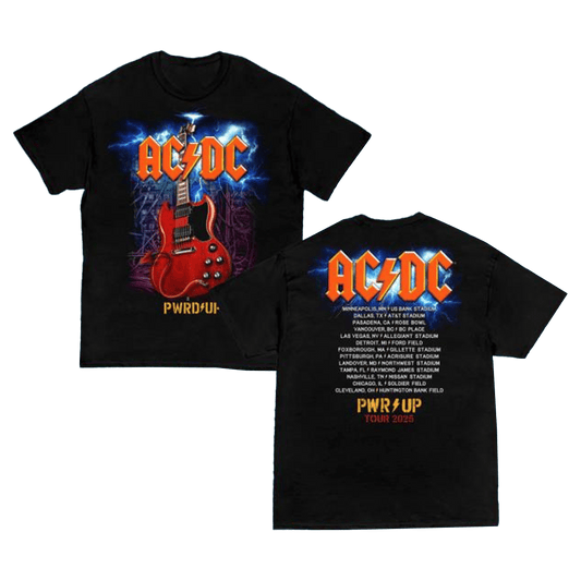 ACDC Merch Angus Gibson Pwr Up Tour T-Shirt Music Lover Gifts For Him