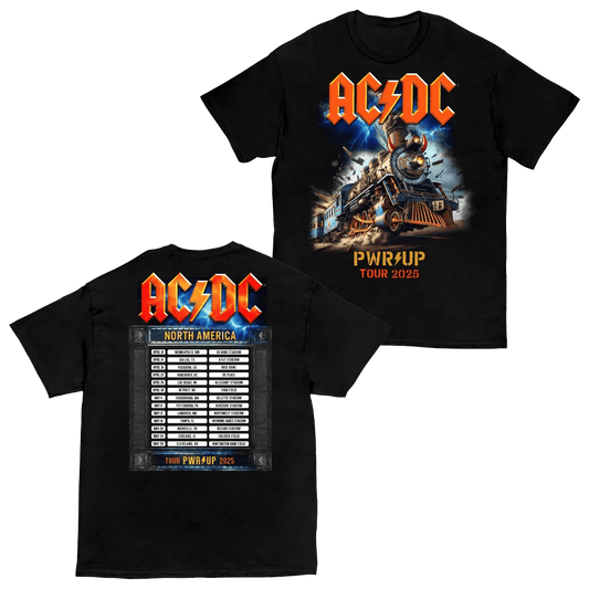 ACDC Merch Rock N Roll Train Pwr Up Tour T-Shirt Father's Day Gifts For Music Lovers