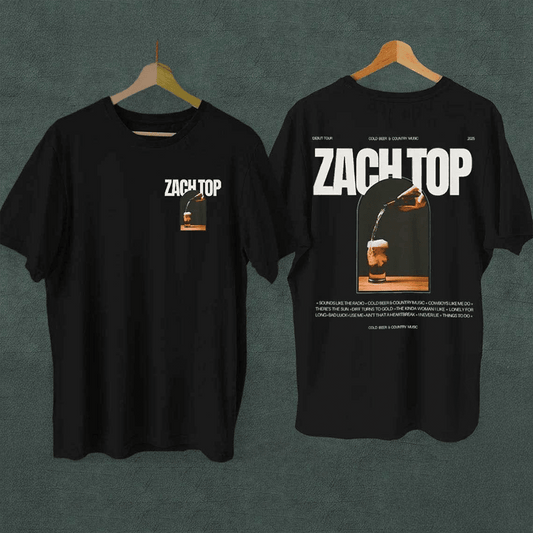 Zach Top Merch Zach Top Cold Beer And Country Music Tour 2025 T-Shirt Gifts For Fans