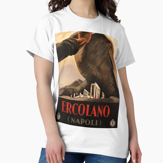 Cercola Napoli Naples Italy Herculaneum Ruins Vintage Tourism Travel Advert Classic T Shirt