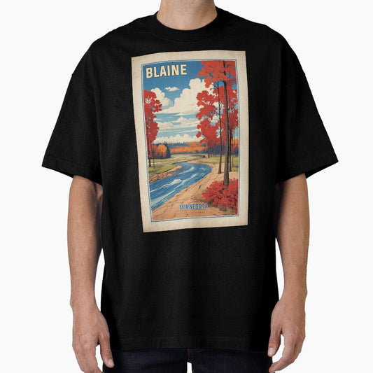 Blaine Minnesota Usa Vintage Travel Tourism Oversized T Shirt